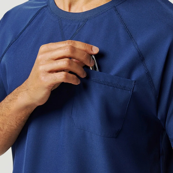 Jaanuu Men’s Crew Neck Raglan Top Navy Large - Picture 2 of 5